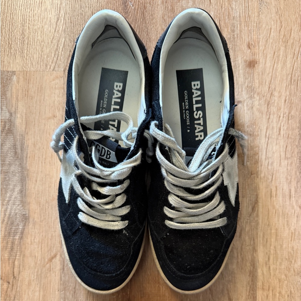 Golden Goose Ball Star Black and White Sneakers